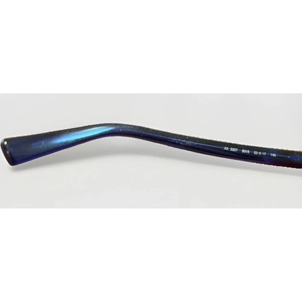 Armani Exchange Shiny Transparent Blue Eyeglass Frames Case Cloth 53-17-145